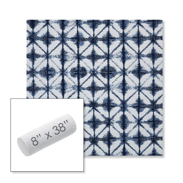 Picture of Midori Indigo | 8" x 38" Outdoor Bolster Pillow Sunbrella® Fabric