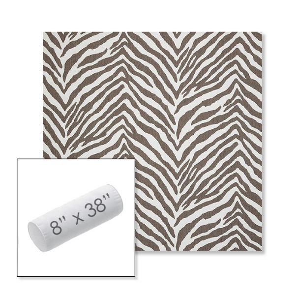 Picture of Namibia Grey | 8" x 38" Outdoor Bolster Pillow Sunbrella® Fabric