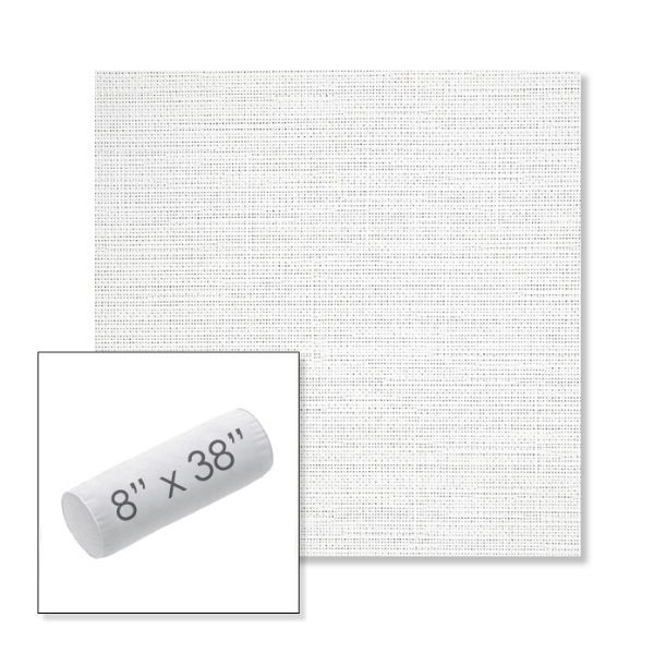 Picture of Piazza White | 8" x 38" Outdoor Bolster Pillow Sunbrella® Fabric