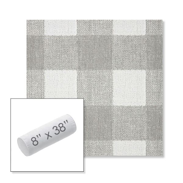 Picture of Preso Pebble | 8" x 38" Outdoor Bolster Pillow Sunbrella® Fabric