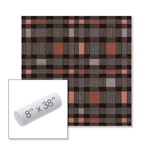 Picture of Rubix Huckleberry | 8" x 38" Outdoor Bolster Pillow Sunbrella® Fabric