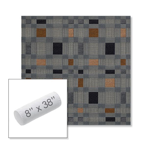 Picture of Rubix Vintage Denim | 8" x 38" Outdoor Bolster Pillow Sunbrella® Fabric