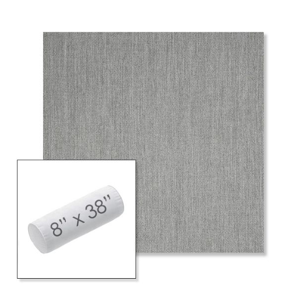 Picture of Switch Silver | 8" x 38" Outdoor Bolster Pillow Sunbrella® Fabric