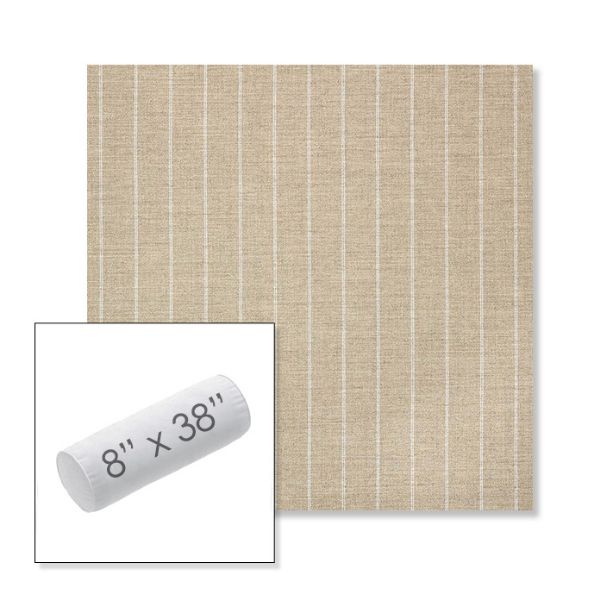 Picture of Ticking Dove | 8" x 38" Outdoor Bolster Pillow Sunbrella® Fabric