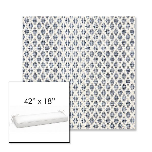 Picture of Detail Denim | Sunbrella® 42" x 18" Outdoor Bench Cushion