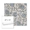 Picture of Martha Floral Periwinkle | Sunbrella® 42" x 18" Outdoor Bench Cushion