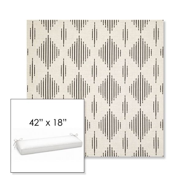 Picture of Spinner Diamond Onyx | Sunbrella® 42" x 18" Outdoor Bench Cushion