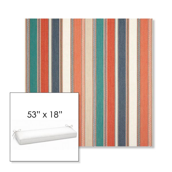 Picture of Ascend Tropical | Sunbrella® 53" x 18" Outdoor Bench Cushion