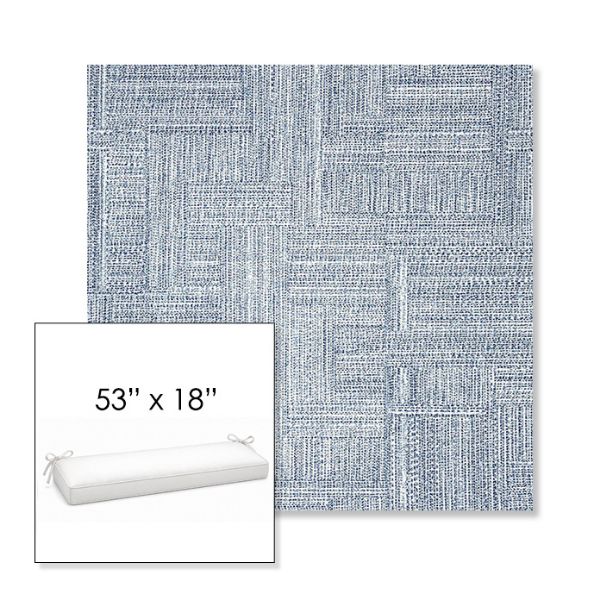 Picture of Boro Indigo | Sunbrella® 53" x 18" Outdoor Bench Cushion