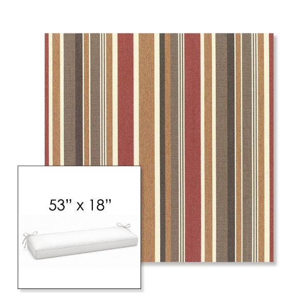 Picture of Brannon Redwood | Sunbrella® 53" x 18" Outdoor Bench Cushion