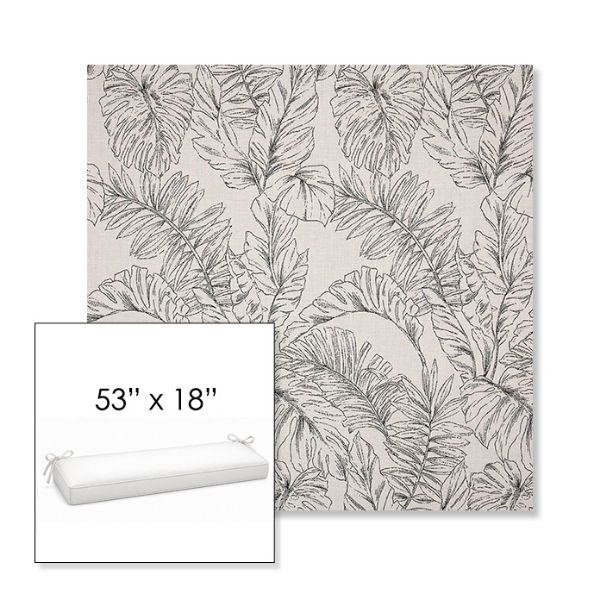 Picture of Calm Graphite | Sunbrella® 53" x 18" Outdoor Bench Cushion