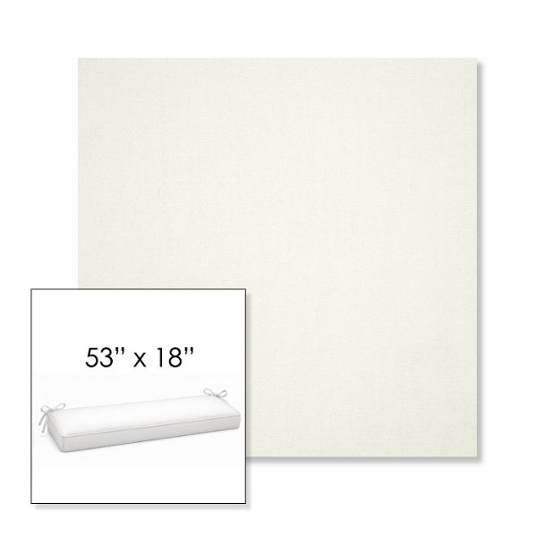 Picture of Canvas White | Sunbrella® 53" x 18" Outdoor Bench Cushion