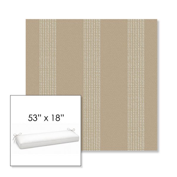 Picture of Caper Camel | Sunbrella® 53" x 18" Outdoor Bench Cushion