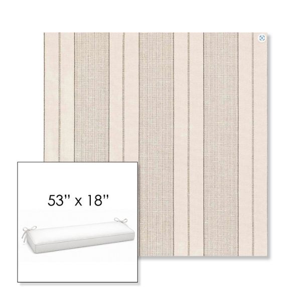 Picture of Carlo Graphite | Sunbrella® 53" x 18" Outdoor Bench Cushion