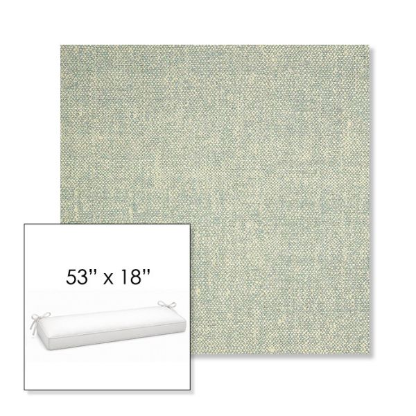 Picture of Chartres Mist | Sunbrella® 53" x 18" Outdoor Bench Cushion