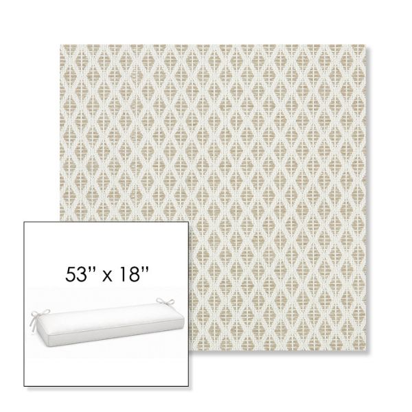 Picture of Detail Linen | Sunbrella® 53" x 18" Outdoor Bench Cushion