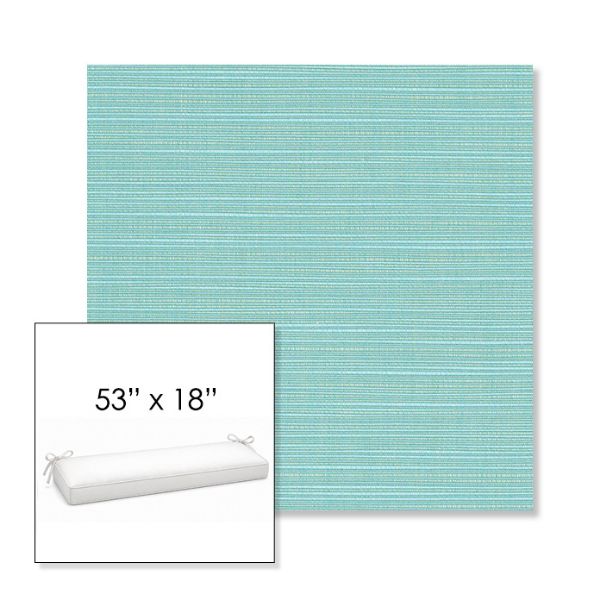Picture of Dupione Celeste | Sunbrella® 53" x 18" Outdoor Bench Cushion