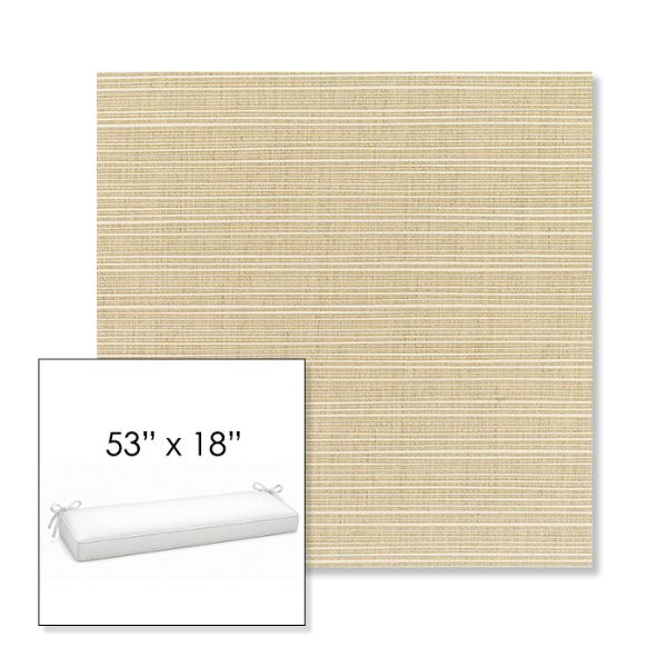 Picture of Dupione Sand | Sunbrella® 53" x 18" Outdoor Bench Cushion