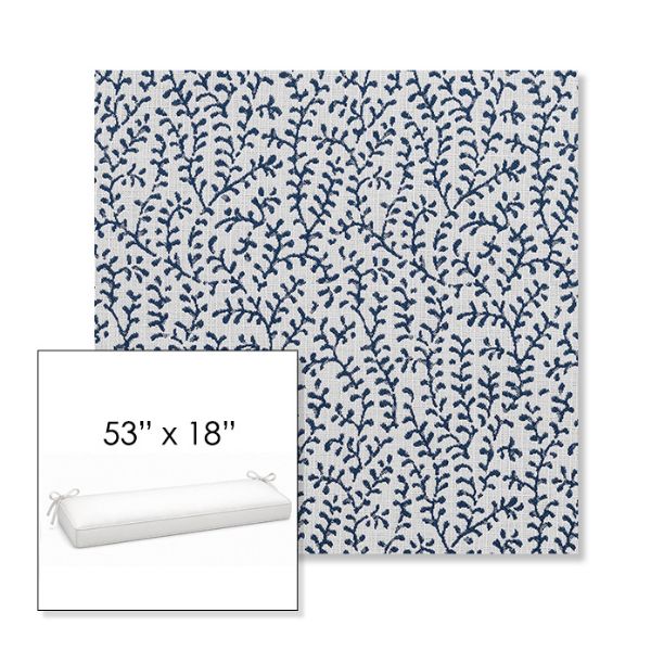 Picture of Eberly Peacock | Sunbrella® 53" x 18" Outdoor Bench Cushion