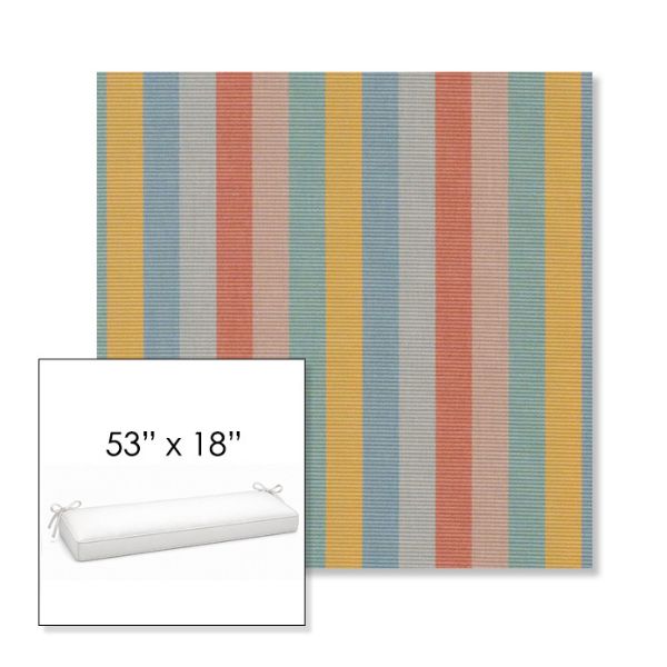 Picture of Entice Sunrise | Sunbrella® 53" x 18" Outdoor Bench Cushion