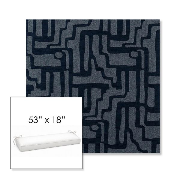 Picture of Escher Indigo | Sunbrella® 53" x 18" Outdoor Bench Cushion