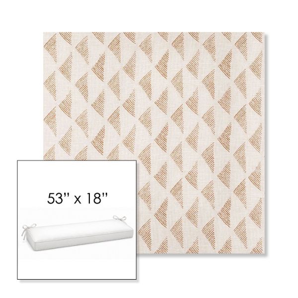 Picture of Etched Angles Congnac | Sunbrella® 53" x 18" Outdoor Bench Cushion
