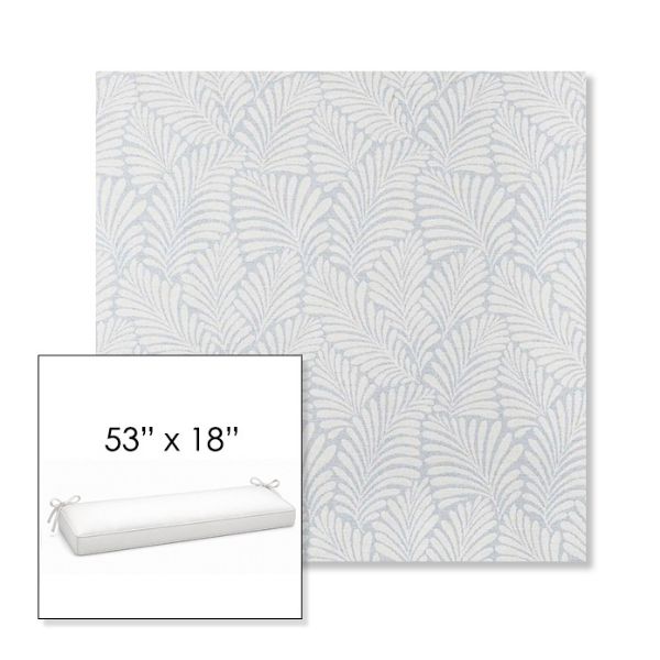 Picture of Frond Sky | Sunbrella® 53" x 18" Outdoor Bench Cushion