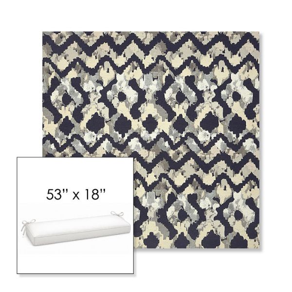Picture of Inga Midnight | Sunbrella® 53" x 18" Outdoor Bench Cushion