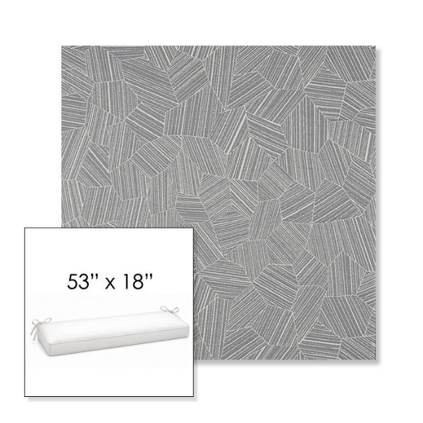 Picture of Leaf Structure Slate | Sunbrella® 53" x 18" Outdoor Bench Cushion