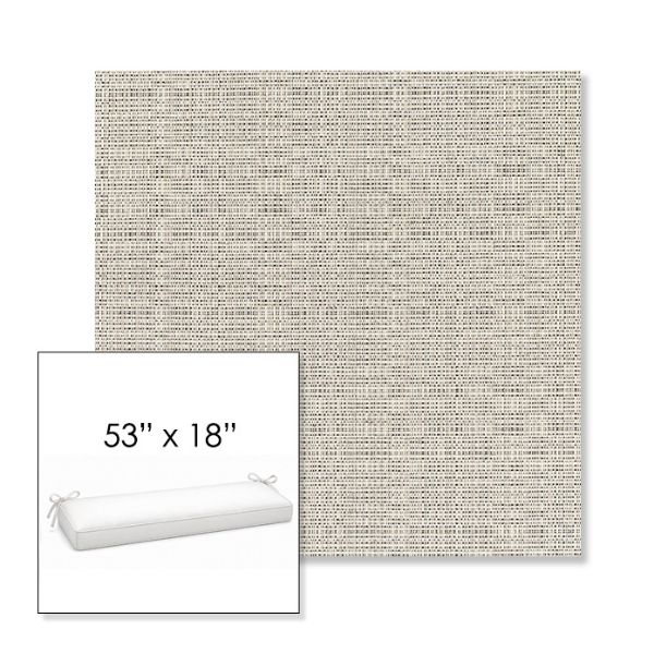 Picture of Linen Silver | Sunbrella® 53" x 18" Outdoor Bench Cushion