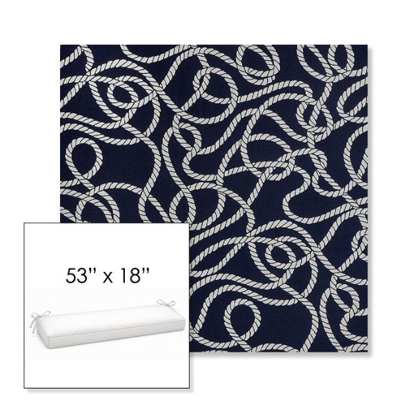 Picture of Maritime Nautical | Sunbrella® 53" x 18" Outdoor Bench Cushion