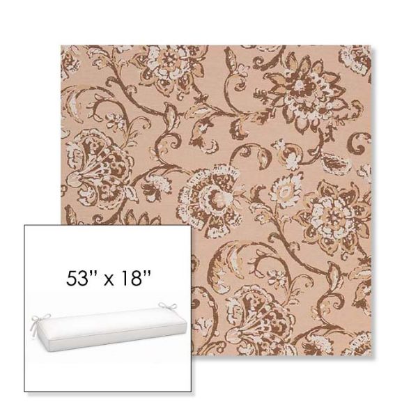 Picture of Martha Floral Dogwood | Sunbrella® 53" x 18" Outdoor Bench Cushion