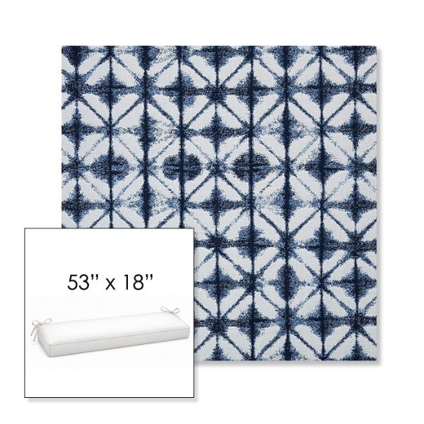 Picture of Midori Indigo | Sunbrella® 53" x 18" Outdoor Bench Cushion