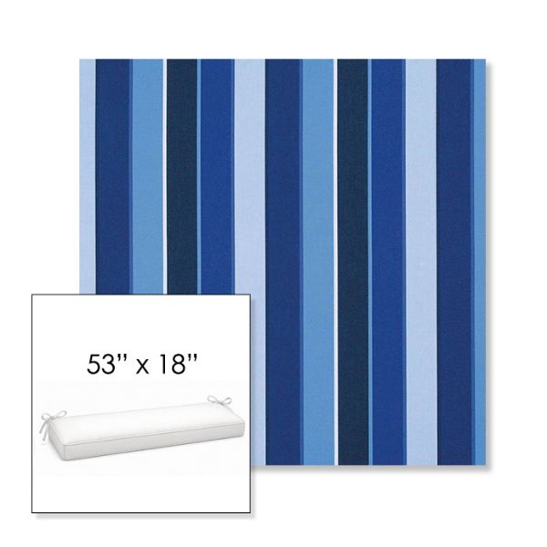 Picture of Milano Cobalt | Sunbrella® 53" x 18" Outdoor Bench Cushion