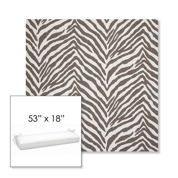 Picture of Namibia Grey | Sunbrella® 53" x 18" Outdoor Bench Cushion