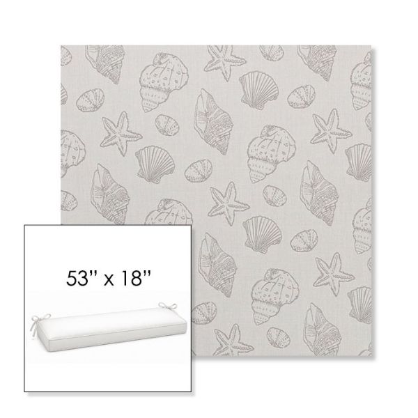 Picture of Nantucket Fossil | Sunbrella® 53" x 18" Outdoor Bench Cushion