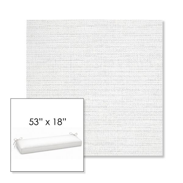Picture of Piazza White | Sunbrella® 53" x 18" Outdoor Bench Cushion