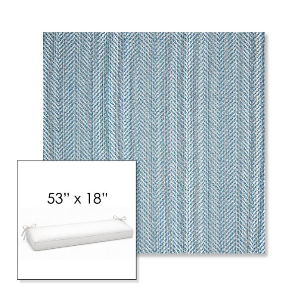 Picture of Posh Sky | Sunbrella® 53" x 18" Outdoor Bench Cushion