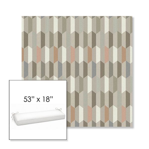 Picture of Precise Fawn | Sunbrella® 53" x 18" Outdoor Bench Cushion