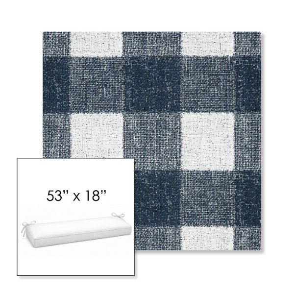 Picture of Preso Indigo | Sunbrella® 53" x 18" Outdoor Bench Cushion