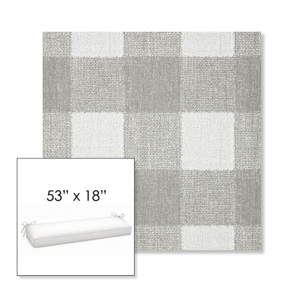 Picture of Preso Pebble | Sunbrella® 53" x 18" Outdoor Bench Cushion