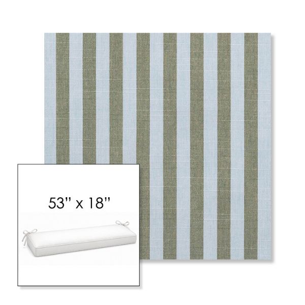 Picture of Sail Away Aloe | Sunbrella® 53" x 18" Outdoor Bench Cushion