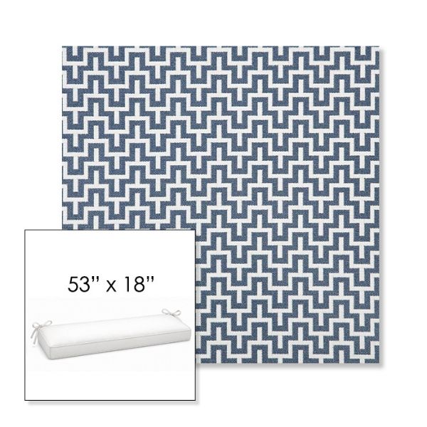 Picture of Underline Denim | Sunbrella® 53" x 18" Outdoor Bench Cushion