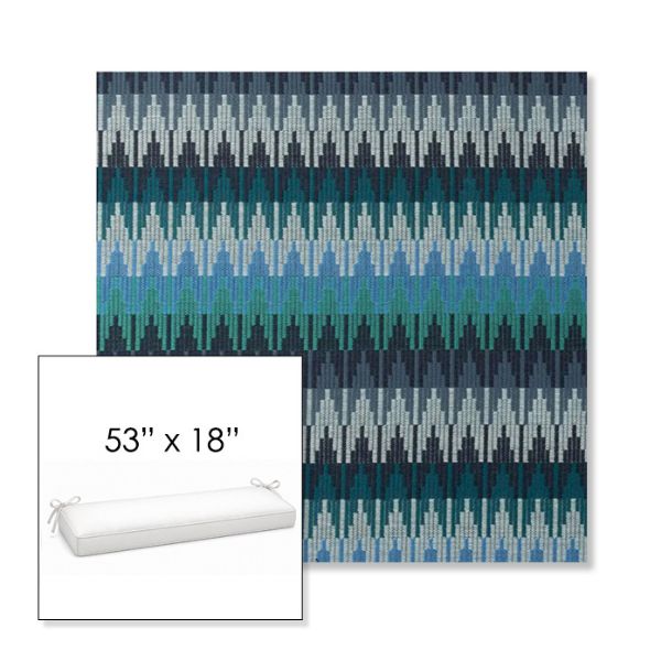 Picture of Valley Lagoon | Sunbrella® 53" x 18" Outdoor Bench Cushion