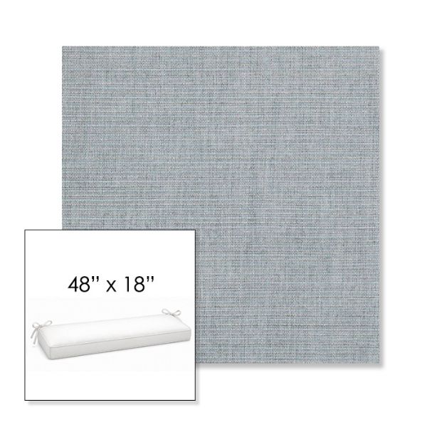 Picture of Ambrose Chambray | Sunbrella® 48" x 18" Outdoor Bench Cushion