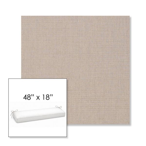 Picture of Ambrose Flax | Sunbrella® 48" x 18" Outdoor Bench Cushion