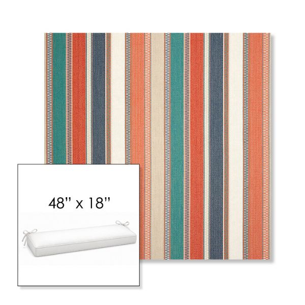 Picture of Ascend Tropical | Sunbrella® 48" x 18" Outdoor Bench Cushion