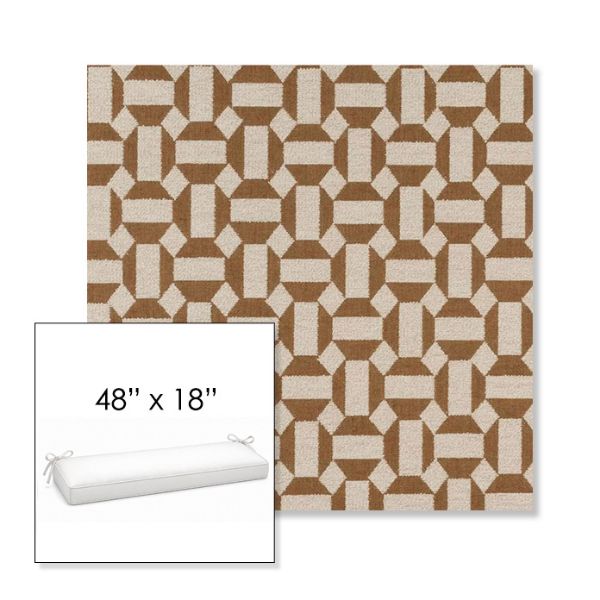 Picture of Assemble Teak | Sunbrella® 48" x 18" Outdoor Bench Cushion