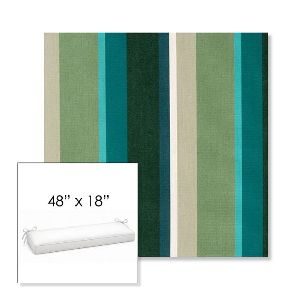 Picture of Beaming Lagoon | Sunbrella® 48" x 18" Outdoor Bench Cushion
