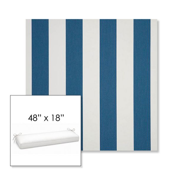 Picture of Cabana Regatta | Sunbrella® 48" x 18" Outdoor Bench Cushion